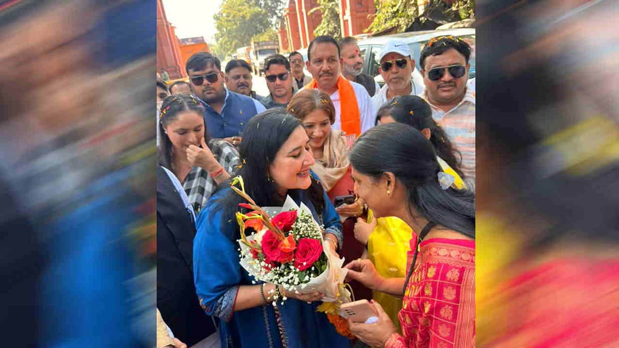 Bansuri swaraj visits kotdwar meets BJP leaders and boosts party workers morale Uttarakhand news