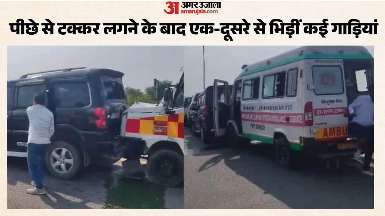 Vehicles in Rahul Gandhi convoy collided on Purvanchal Expressway, injuring several Rahul is safe