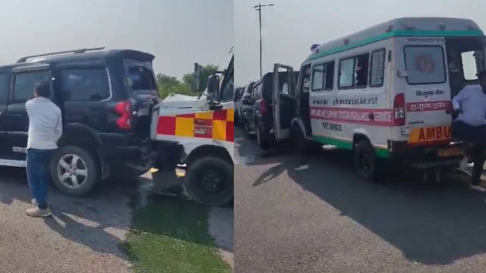 Vehicles in Rahul Gandhi convoy collided on Purvanchal Expressway, injuring several Rahul is safe