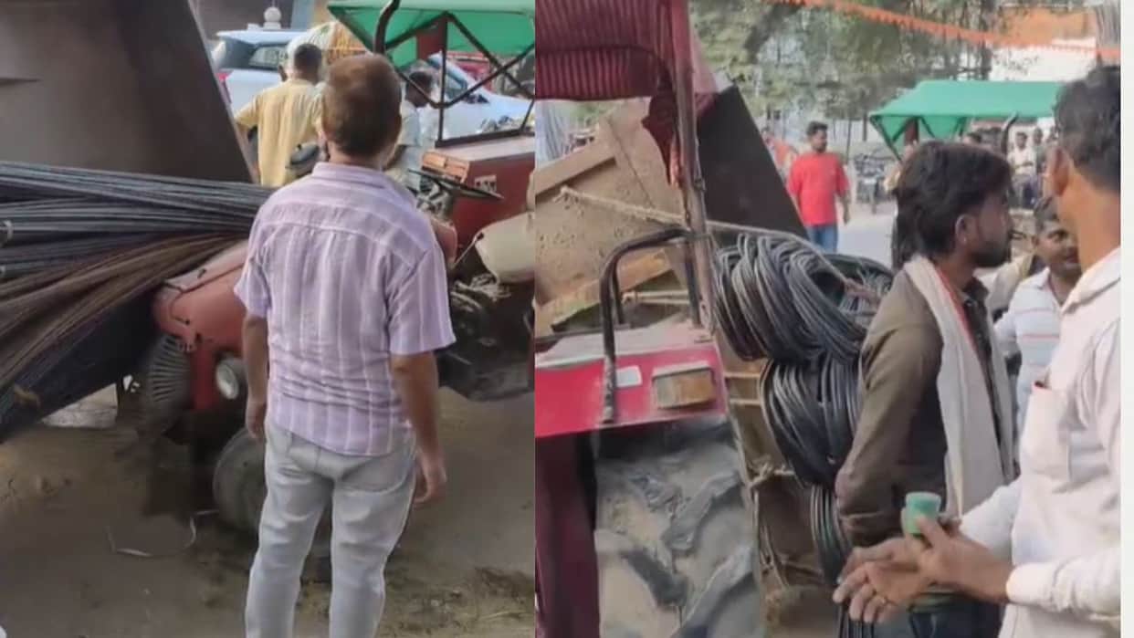 out-of-control tractor-trolley hit two brothers riding motorcycle both are in serious In Jhansi