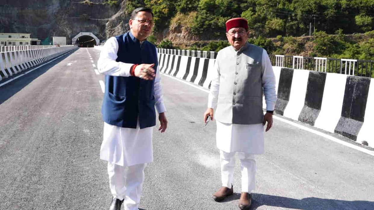 CM pushkar singh dhami visits rudraprayag inspects library and reviews bridge on kedarnath badrinath highway