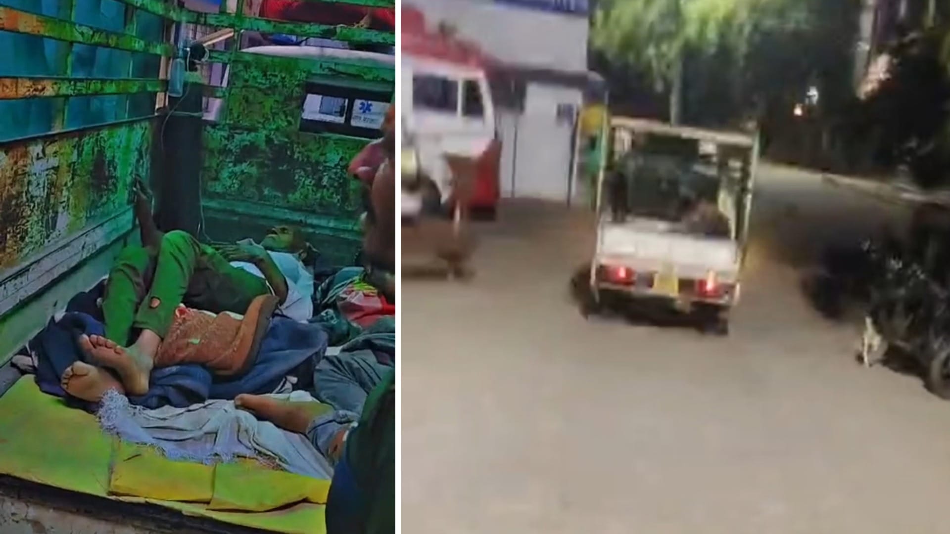 सागर में लोडिंग में ऑक्सीजन सिलिंडर लगाकर लाए गए मरीज