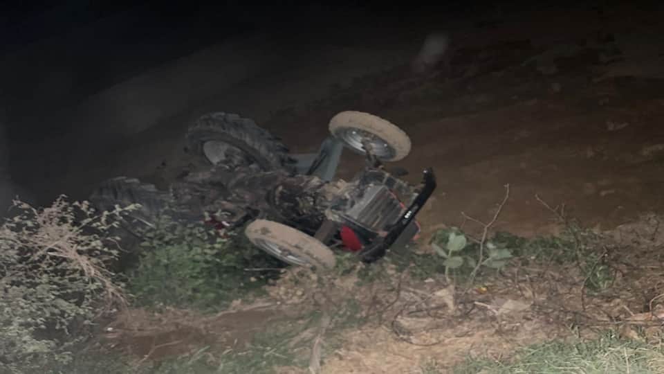 Tractor Overturns While Ploughing