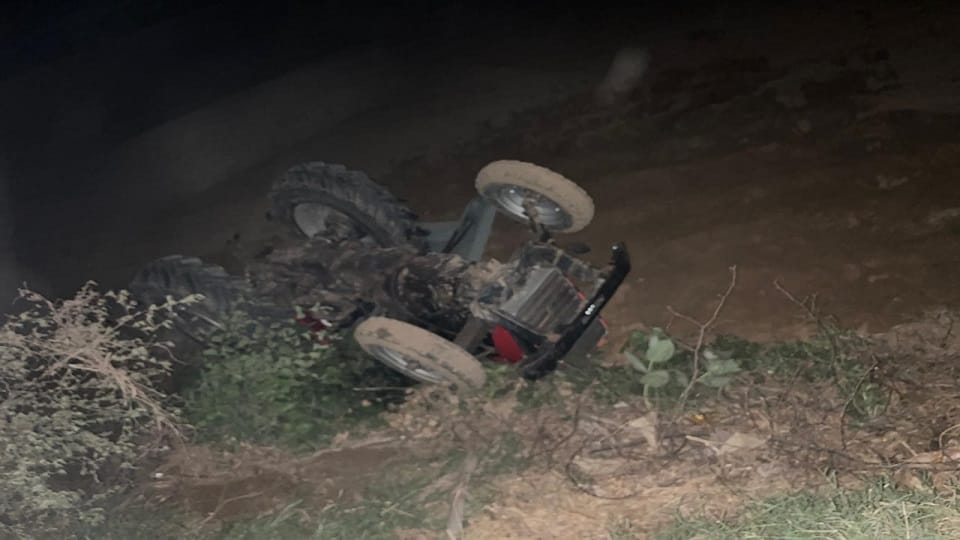 Tractor Overturns While Ploughing