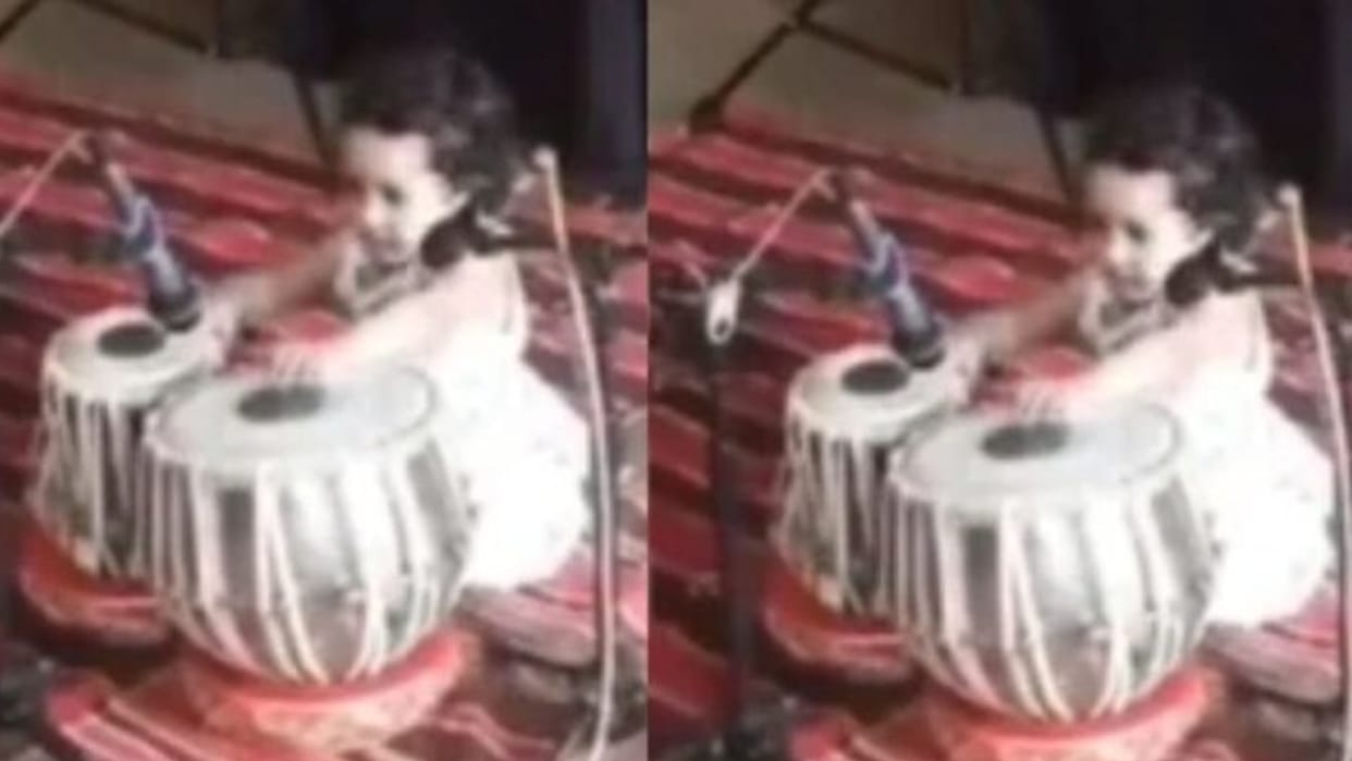 viral 2 year 10 month old karnataka girl plays 12 different taals on tabla creates record viral video