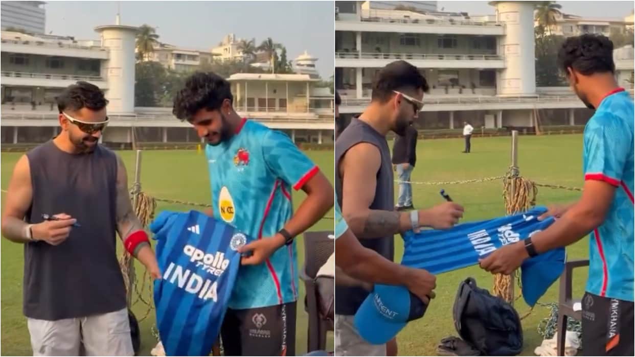Virat Kohli Signs Autograph on Young Cricketers Team India Jersey in Mumbai, VIDEO goes viral