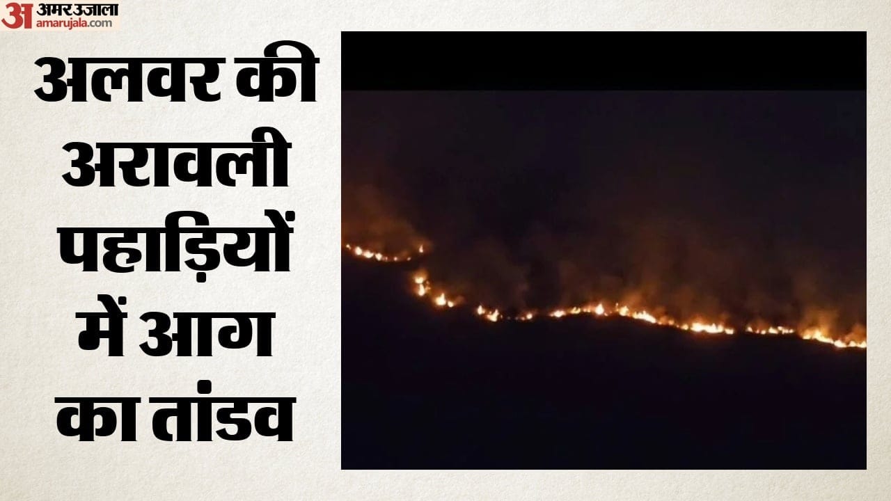 अलवर की अरावली पहाड़ियों में आग का तांडव