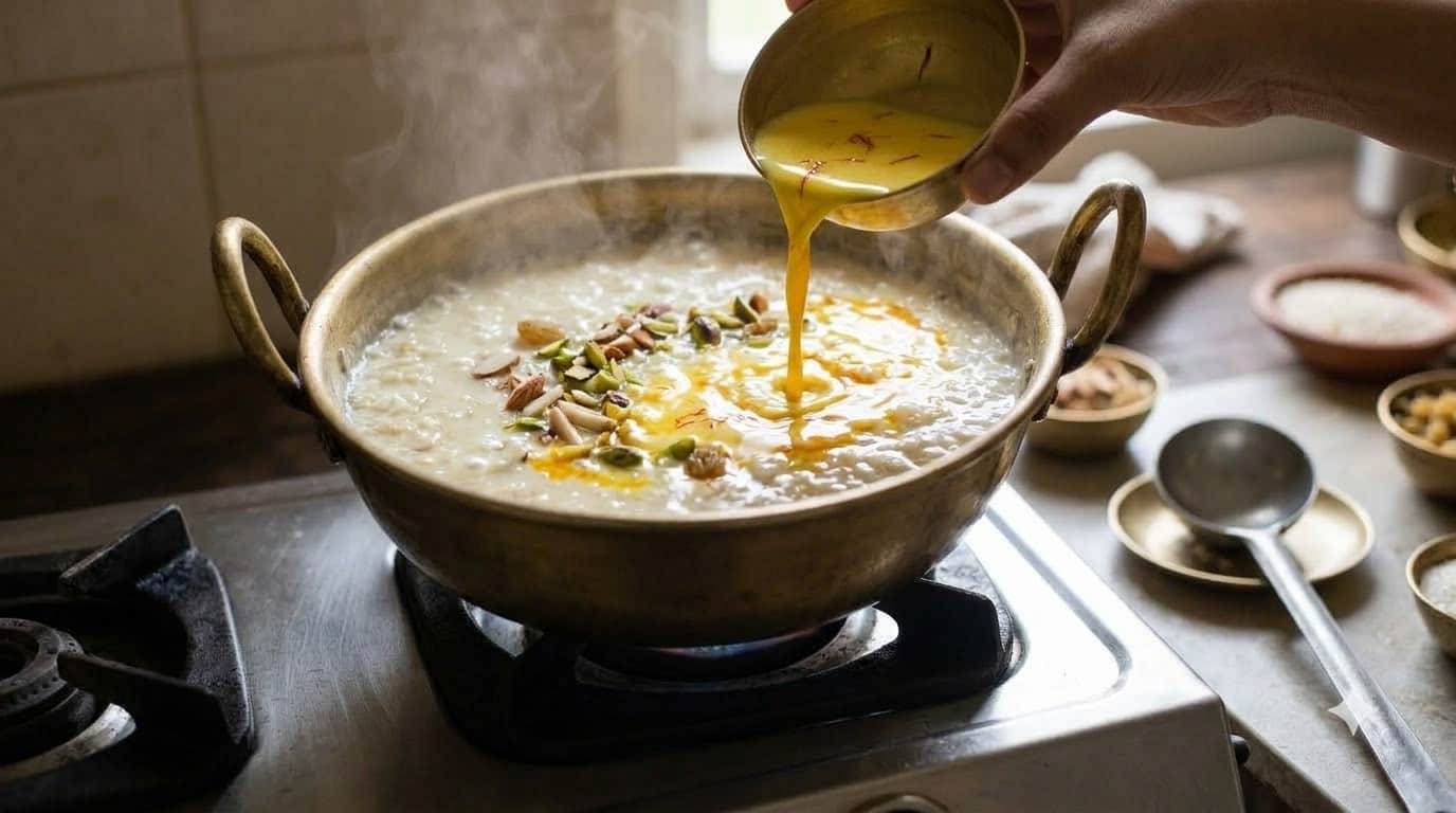 Karwa chauth 2026 how to make creamy rabdi style rice kheer at home step by step recipe in hindi