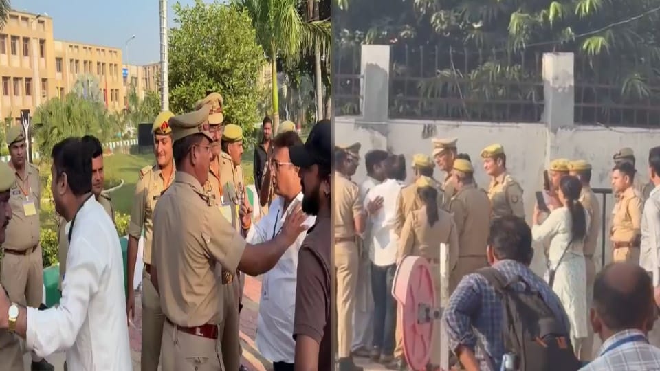 मेरठ में मतदान केंद्र पर हंगामा