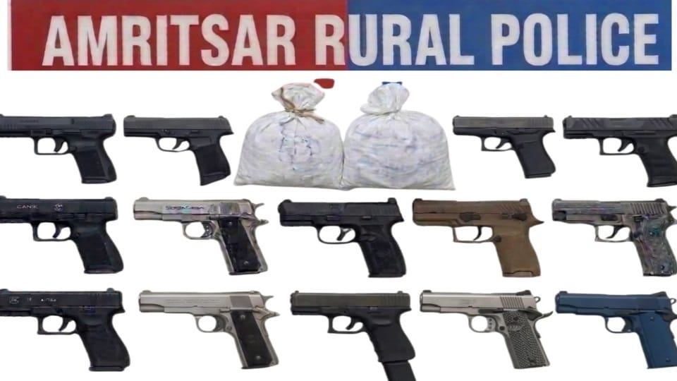 Amritsar Police Seven suspects linked to smuggling network arrested pistols heroin seized