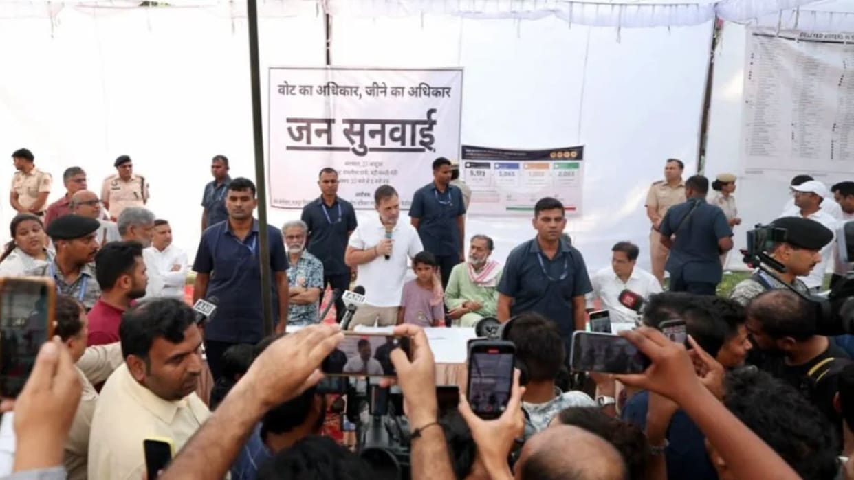 Congress MP Rahul Gandhi participates in public hearing Right to Vote Right to Live