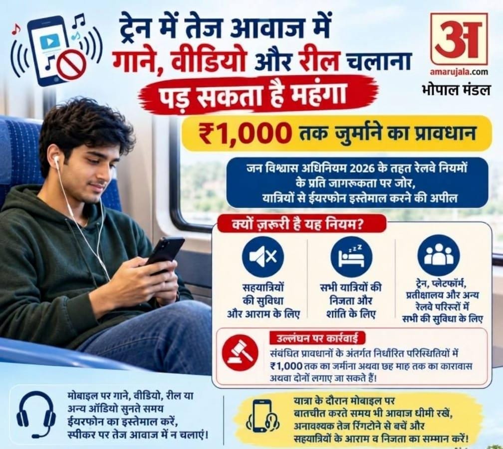 Railway Alert: Watching reels or playing music on trains could now prove costly—with penalties including a fin
