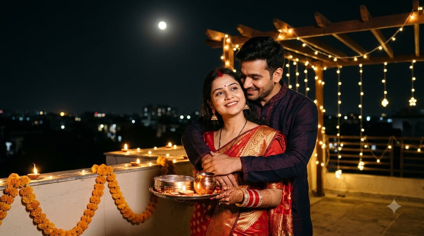 Karwa Chauth Couple Pose Ideas For Husband And Wife Romantic Instagram-Worthy Photos
