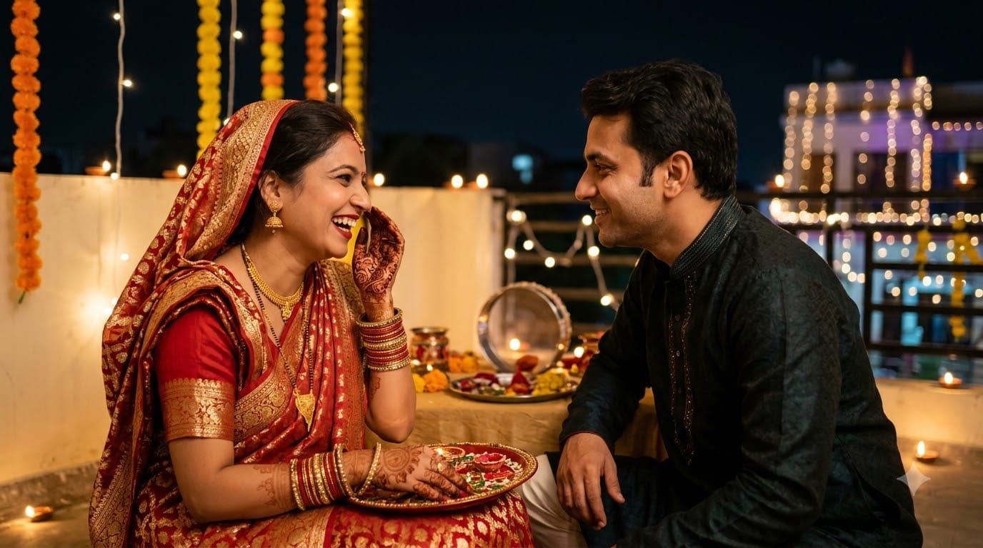 Karwa chauth 2026 rashi wise outfit colours karwa chauth couple outfit according to zodiac sign