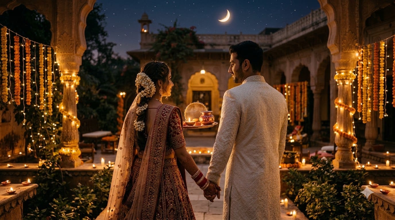 Karwa Chauth Couple Pose Ideas For Husband And Wife Romantic Instagram-Worthy Photos