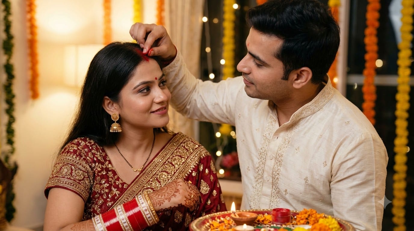 Karwa chauth 2026 rashi wise outfit colours karwa chauth couple outfit according to zodiac sign