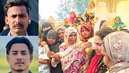 लोकेश (ऊपर) और अब्दुल समद की फाइल फोटो। विलाप करते परिजन।