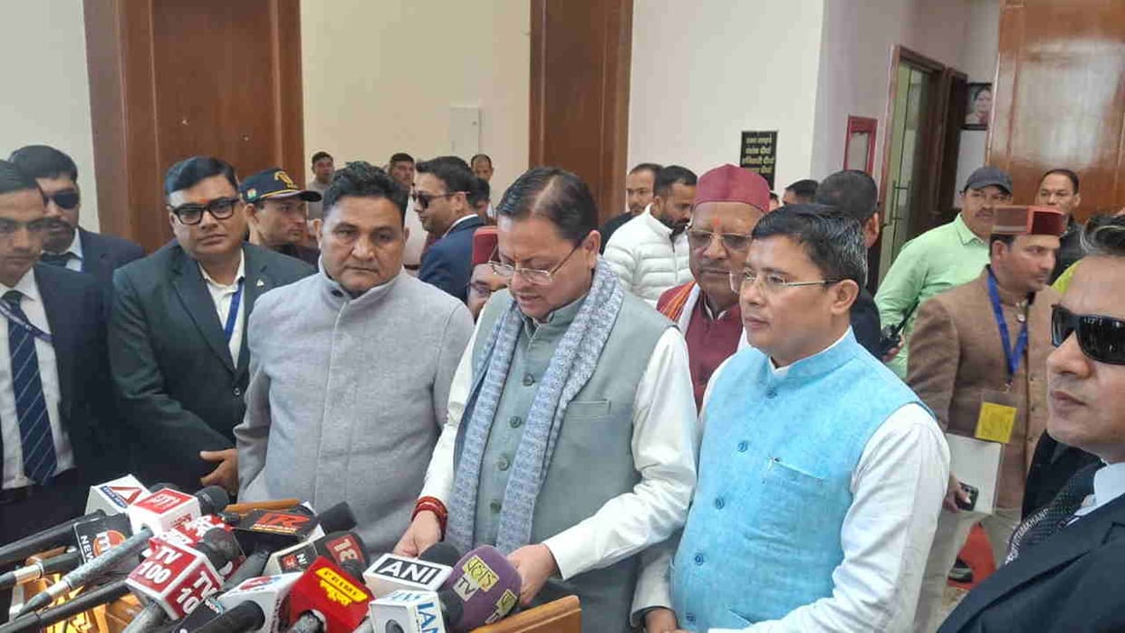 Uttarakhand assembly session cm dhami slams congress over opposition uproar final session of government term