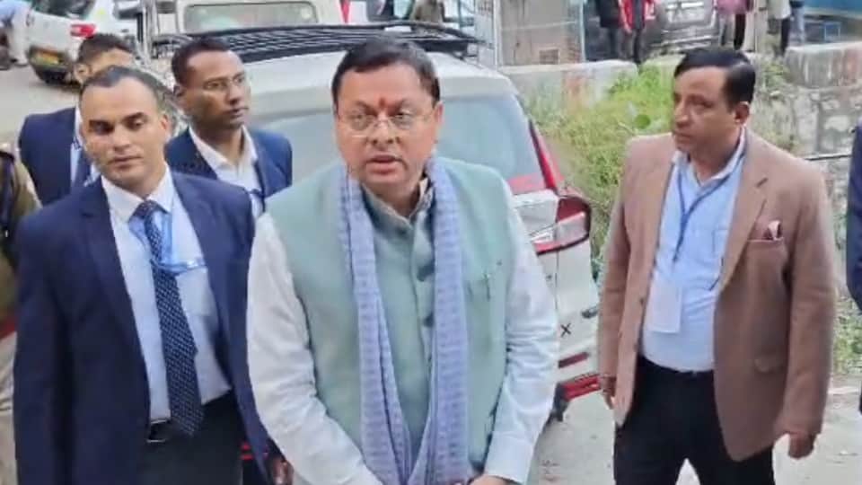 CM Dhami departs from Srinagar for Dehradun by car after gairsain satra Inspects the route