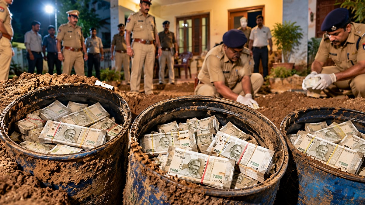 प्रयागराज : मकान के भीतर जमीन में गड़े तीन ड्रमों से मिले करोड़ों रुपये, करीब पांच करोड़ होने की आशंका