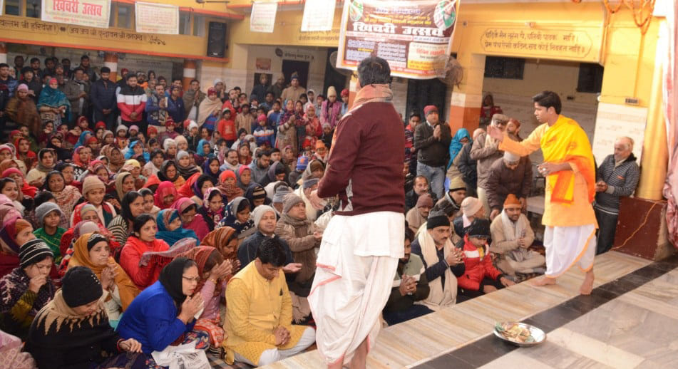 Special event of Khichdi festival in Radha Vallabh temple on Makar Sankranti