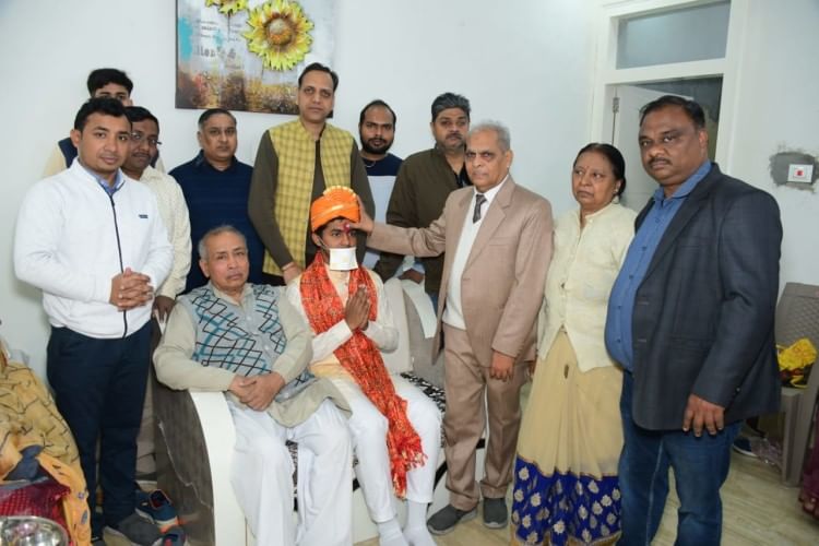 A procession of initiate Sambhav Jain was taken out.