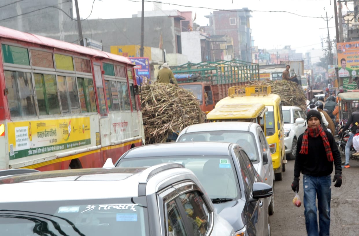 Meerut-Karnal Highway remained jammed throughout the day