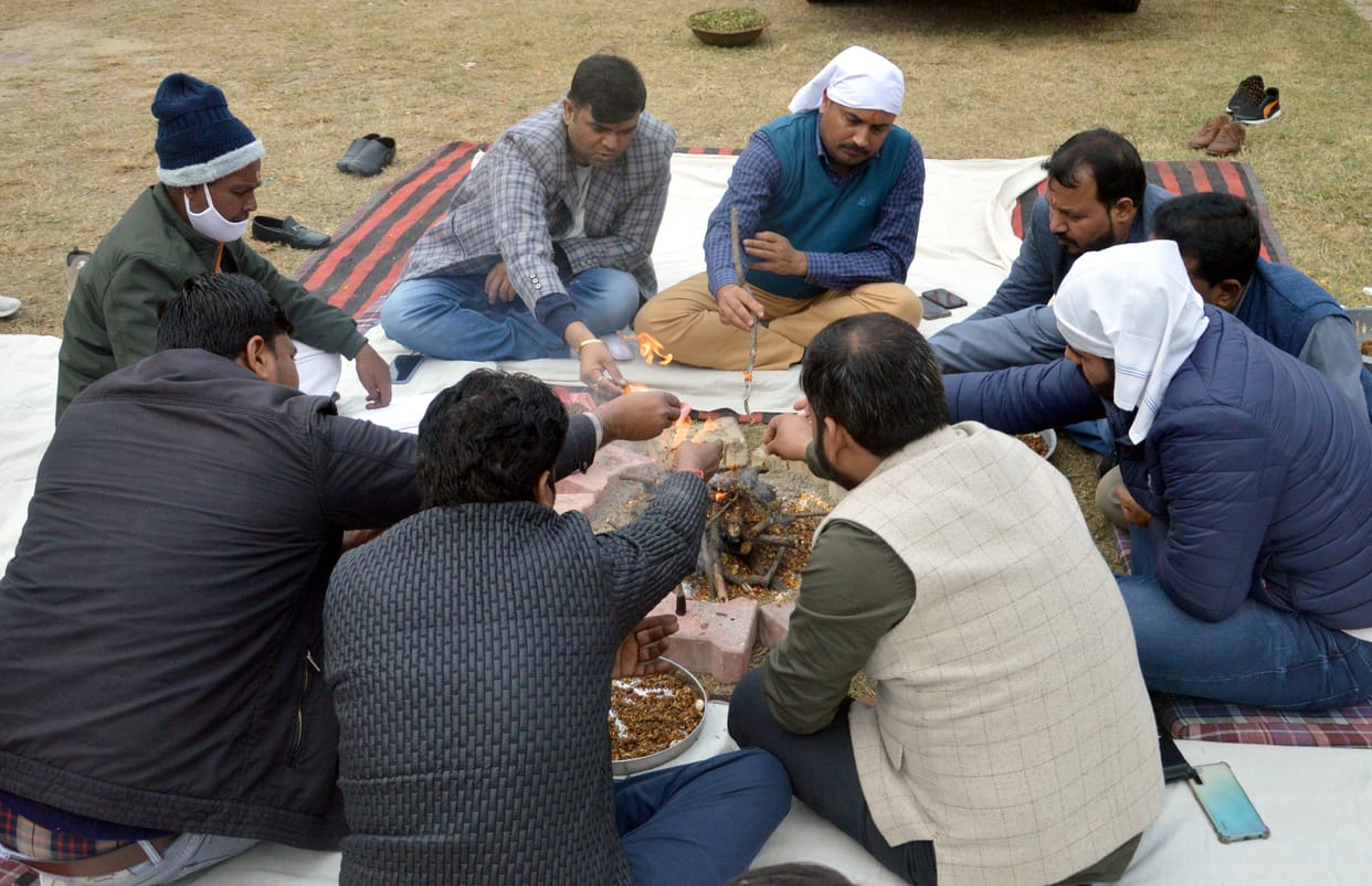 Havan was performed for purification of environment in Gaushala