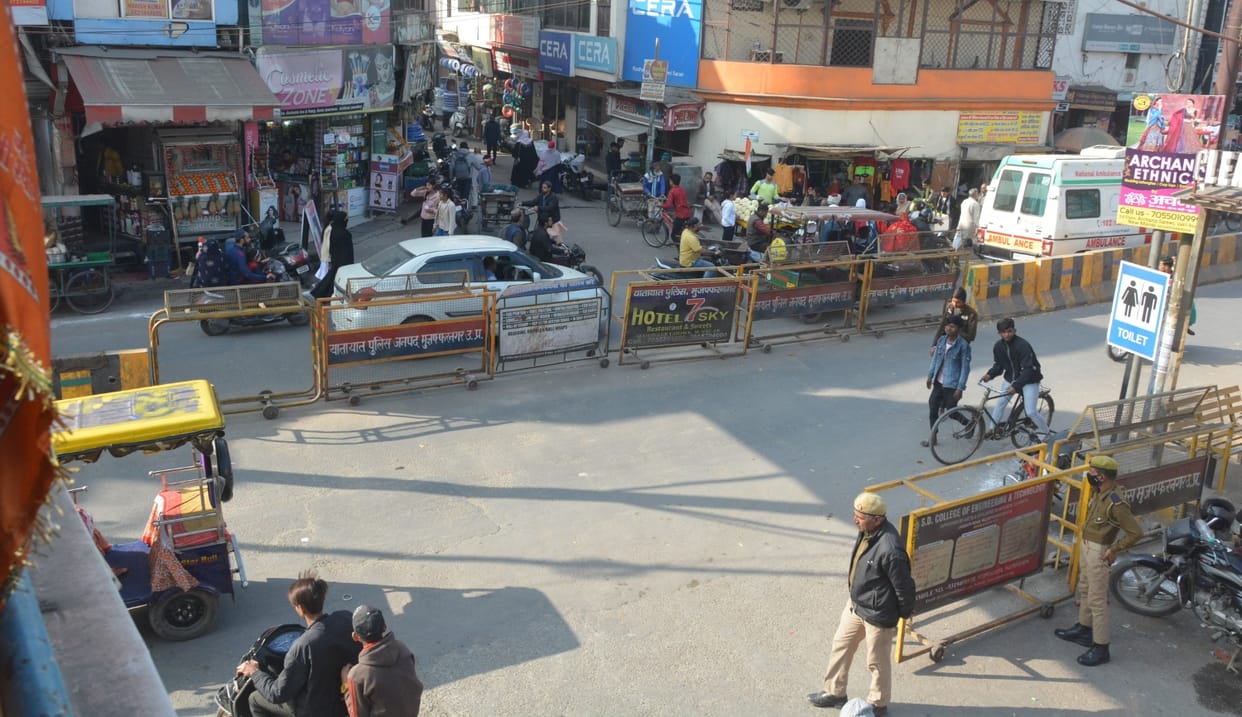 The traders said, the business of the old market came to a standstill due to the installation of barricades