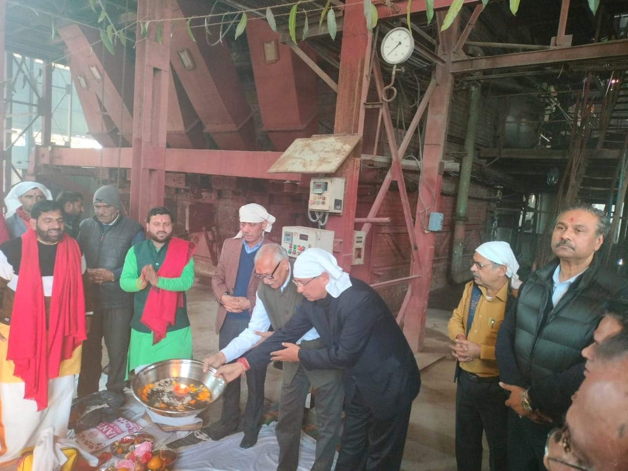 Boiler worship in Shakambhari Sugar Mill, the hope of running the mill