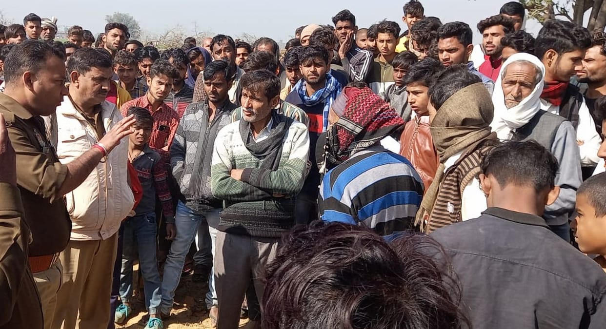 Villagers protest against removal of another shrine in the land of Ganga Expressway