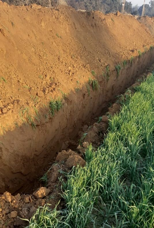Dug up farmers' fields