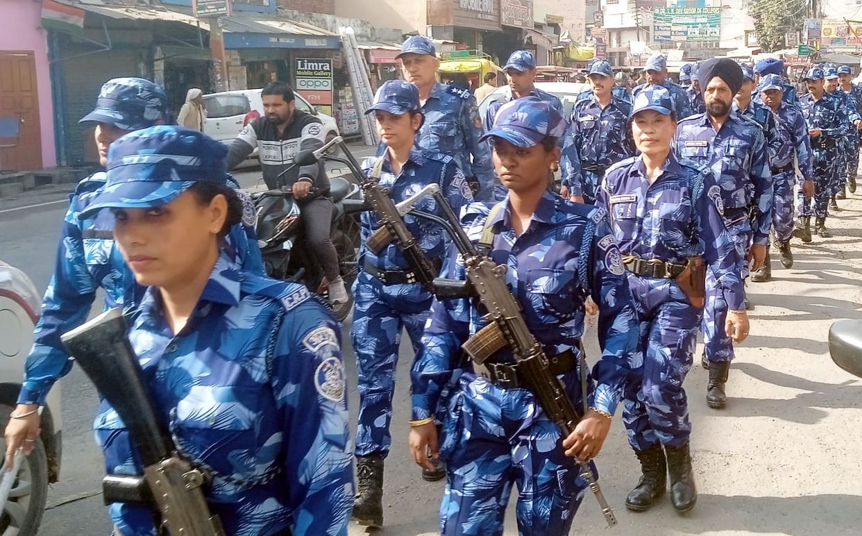 Foot march with paramilitary