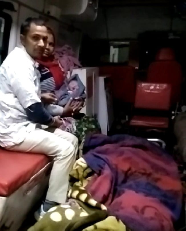 Woman gave birth to baby girl in 108 ambulance