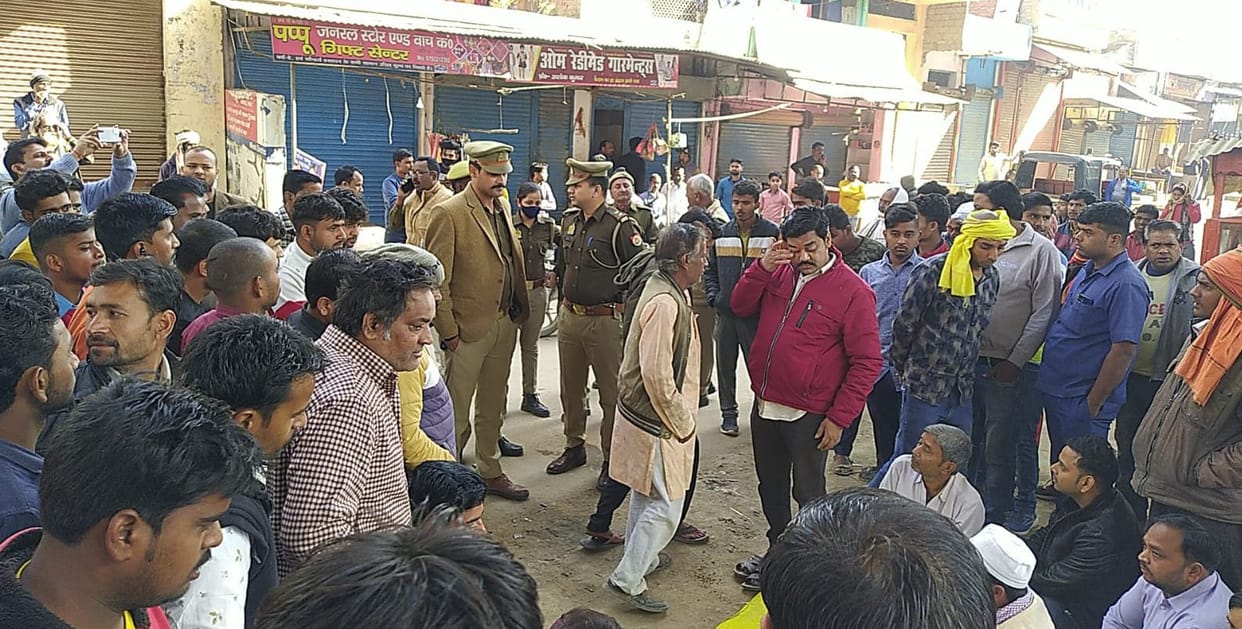 Ramapur market closed in protest against the bombing, traders staged a sit-in