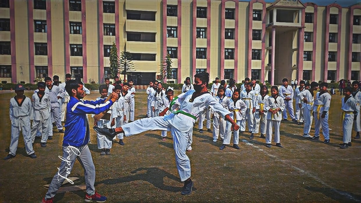 Players showed talent in Taekwondo belt exam