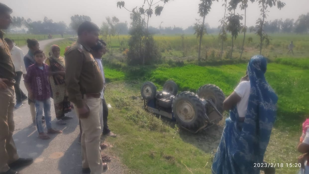 Uncontrolled tractor driver serious