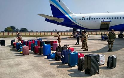 flight emergency landing at amausi airport after bomb rummer