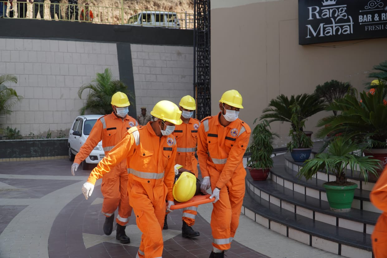 During the earthquake people were rescued by ropeway technique