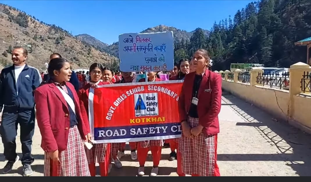 kotkhai news, rally, student, awareness about, drug abuse, teffic rules