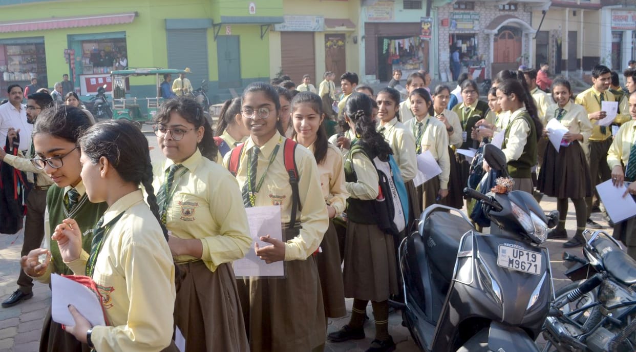 Seeing the easy question paper, students happy