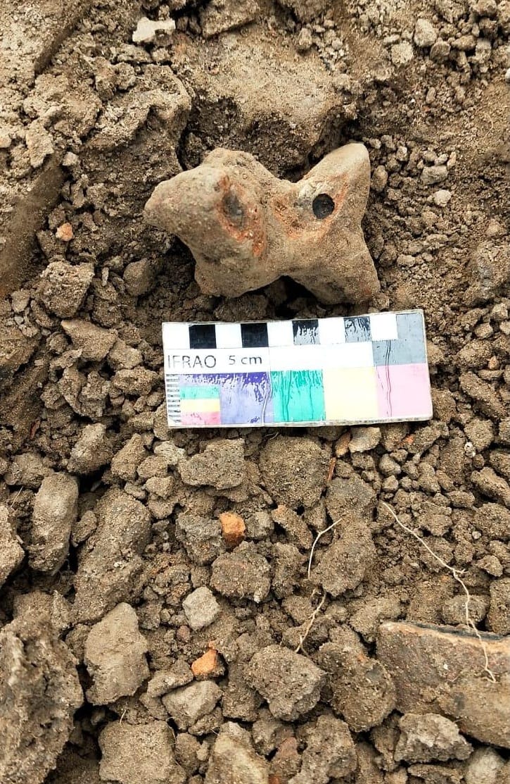 Copper coins and fragmented idol found in digging