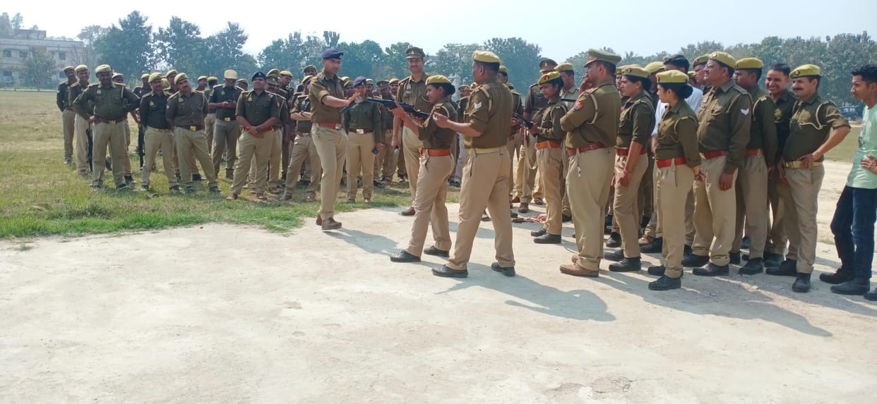 Police personnel practiced