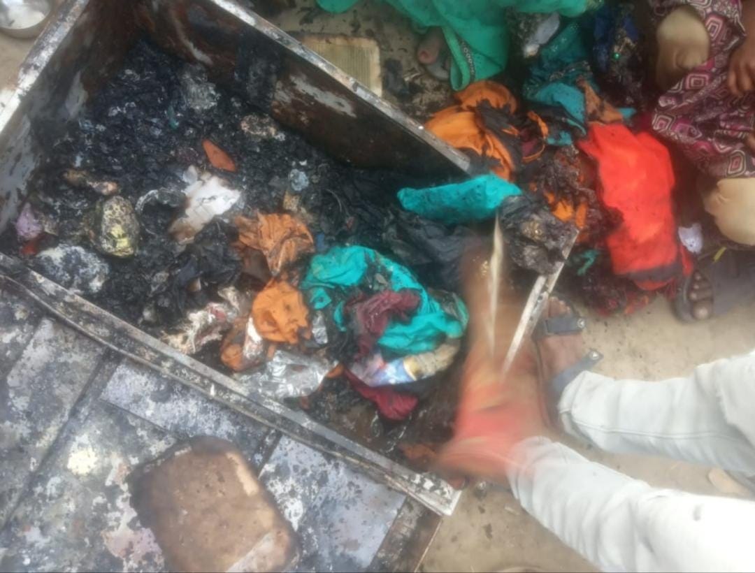 hut fire due to short circuit