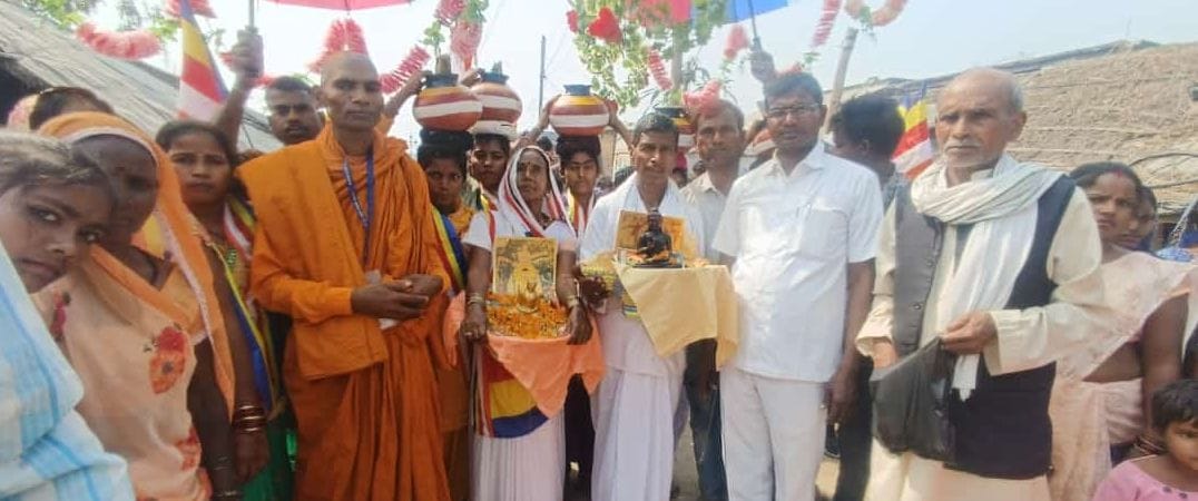 Panchsheel procession with bandbaja