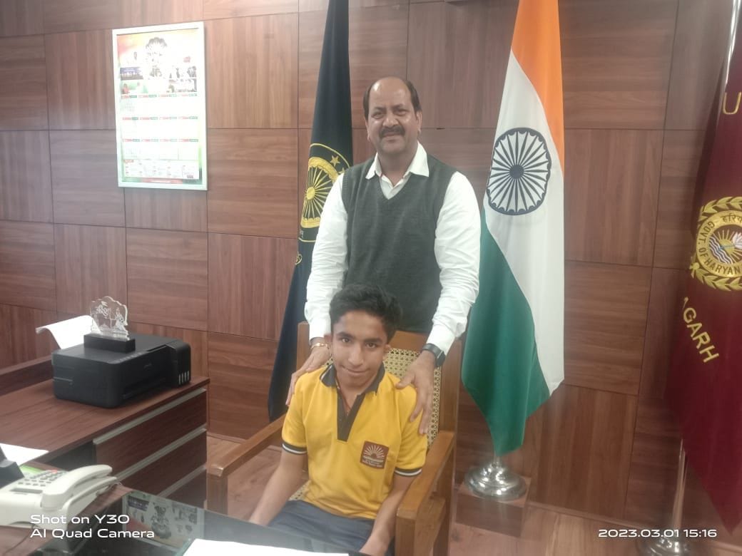 Divyang student Devansh Sharma became DC for a day