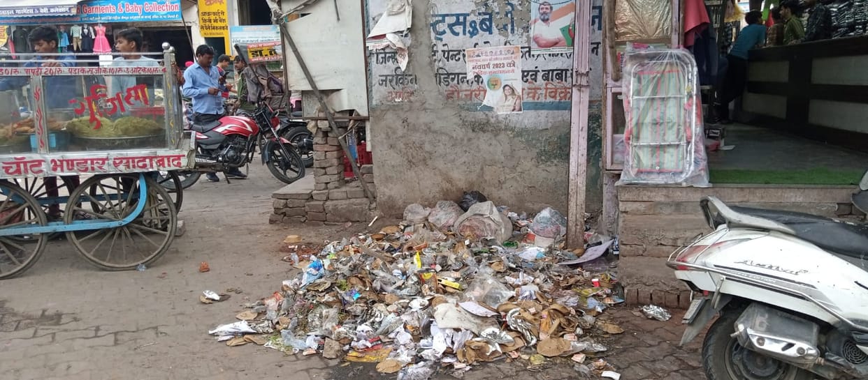 Heaps of filth in the town changed due to the strike