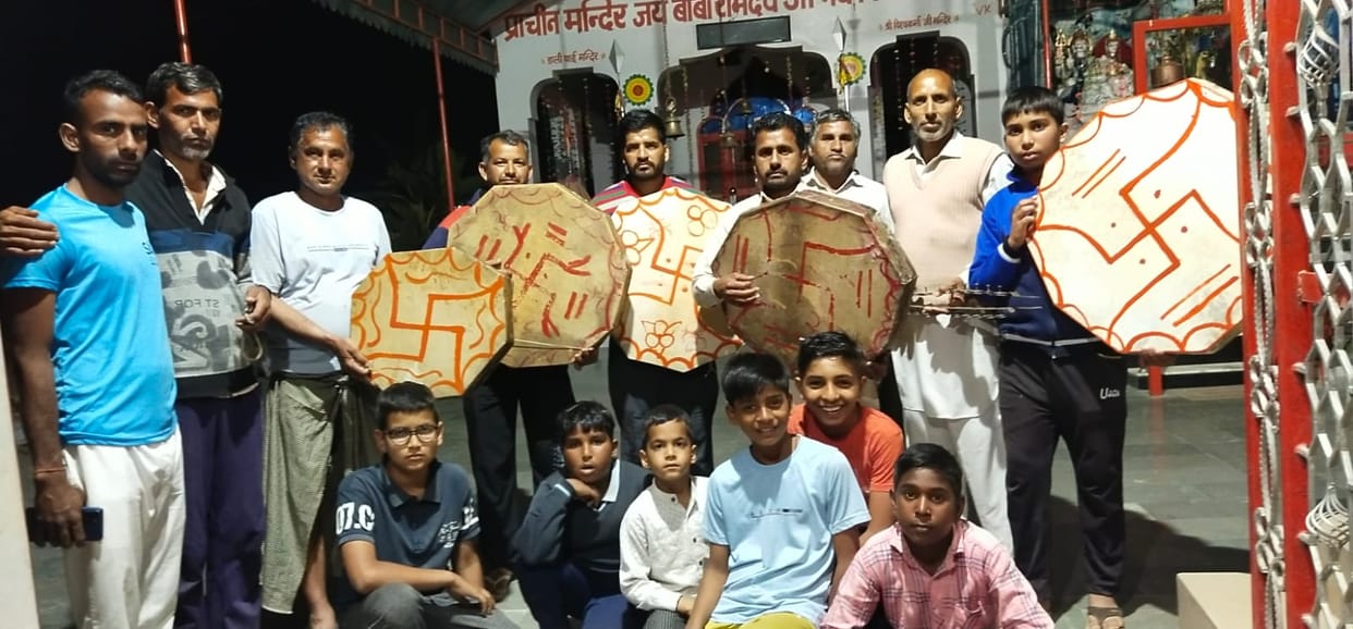 Villagers of Ramsara cherish the tradition of playing tambourine on Holi