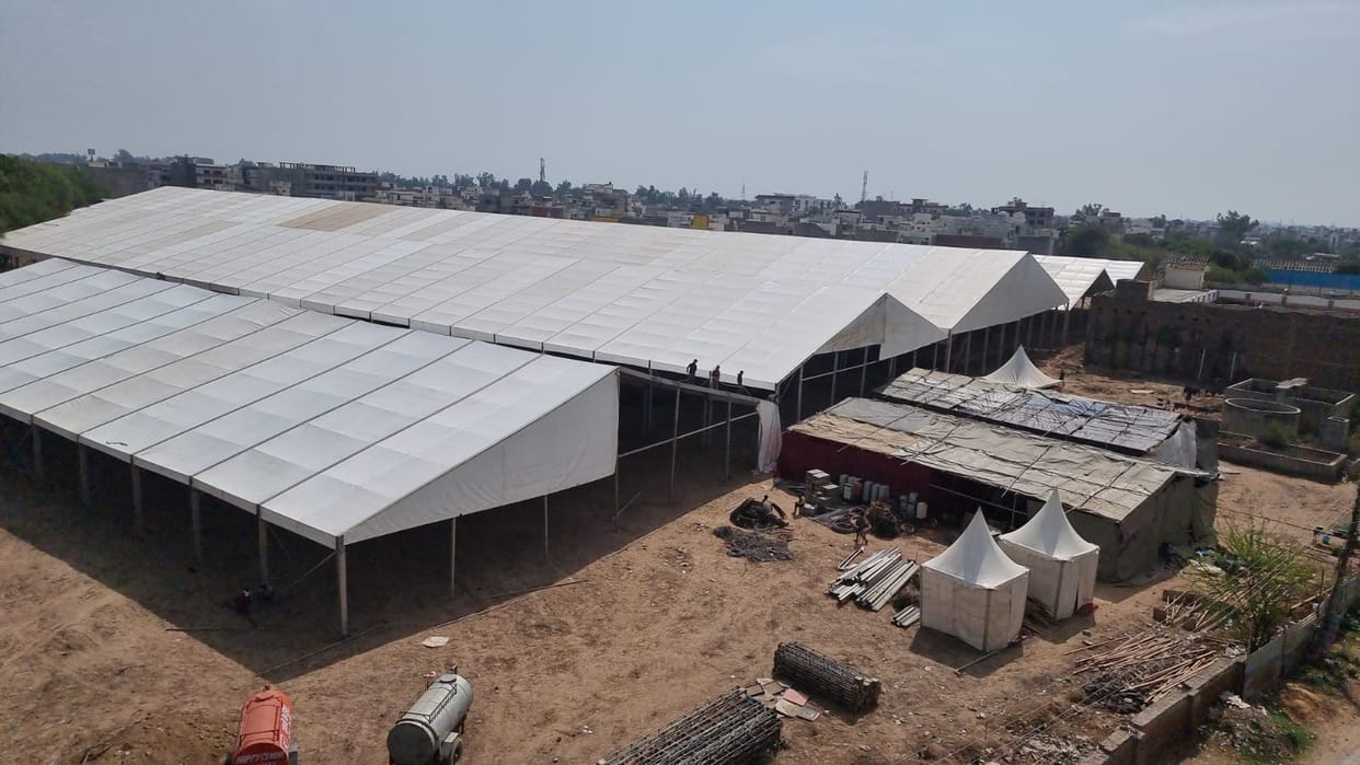 Preparations for Digvijay Chautala's wedding continue: Water proof tent being set up in 15 acres