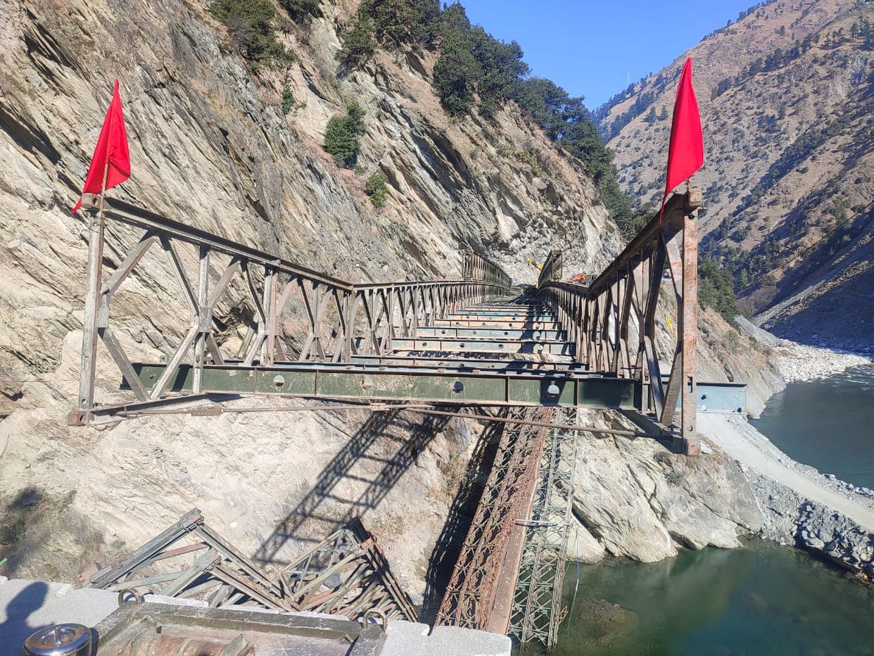The structure of Bailey bridge is ready in Chauli